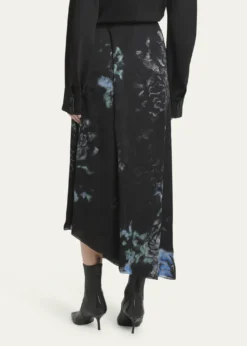 Giorgio ArmaniFloral Print Silk Wrap-Effect Midi Skirt