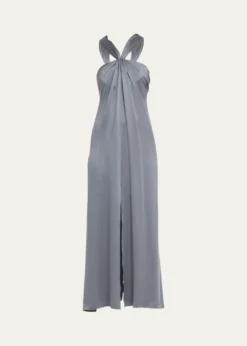 Giorgio ArmaniGathered Halter Silk Gown