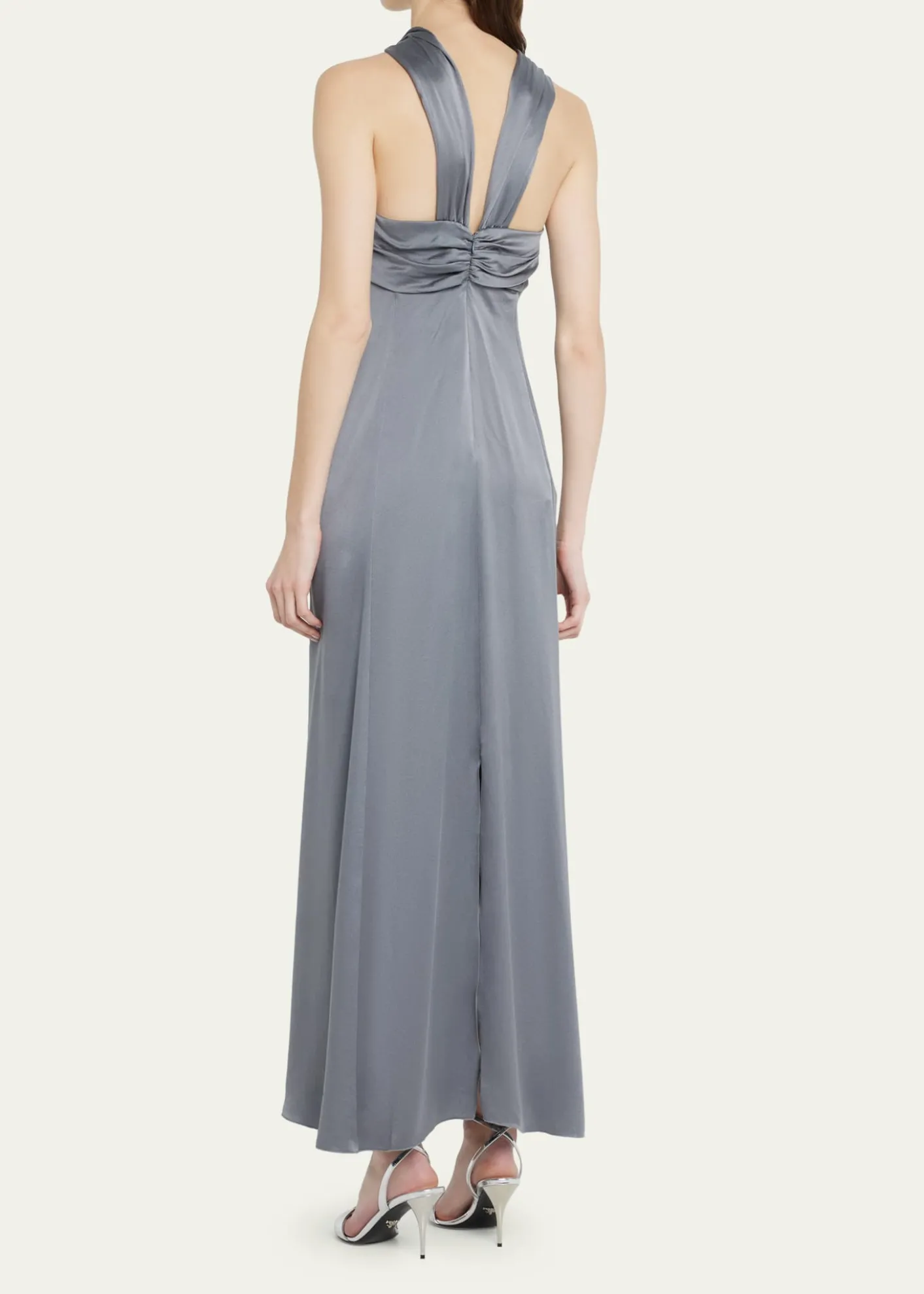 Giorgio ArmaniGathered Halter Silk Gown