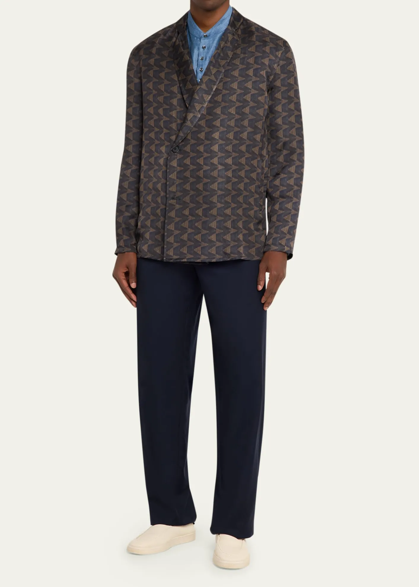 Giorgio ArmaniGeometric Single-Breasted Jacket
