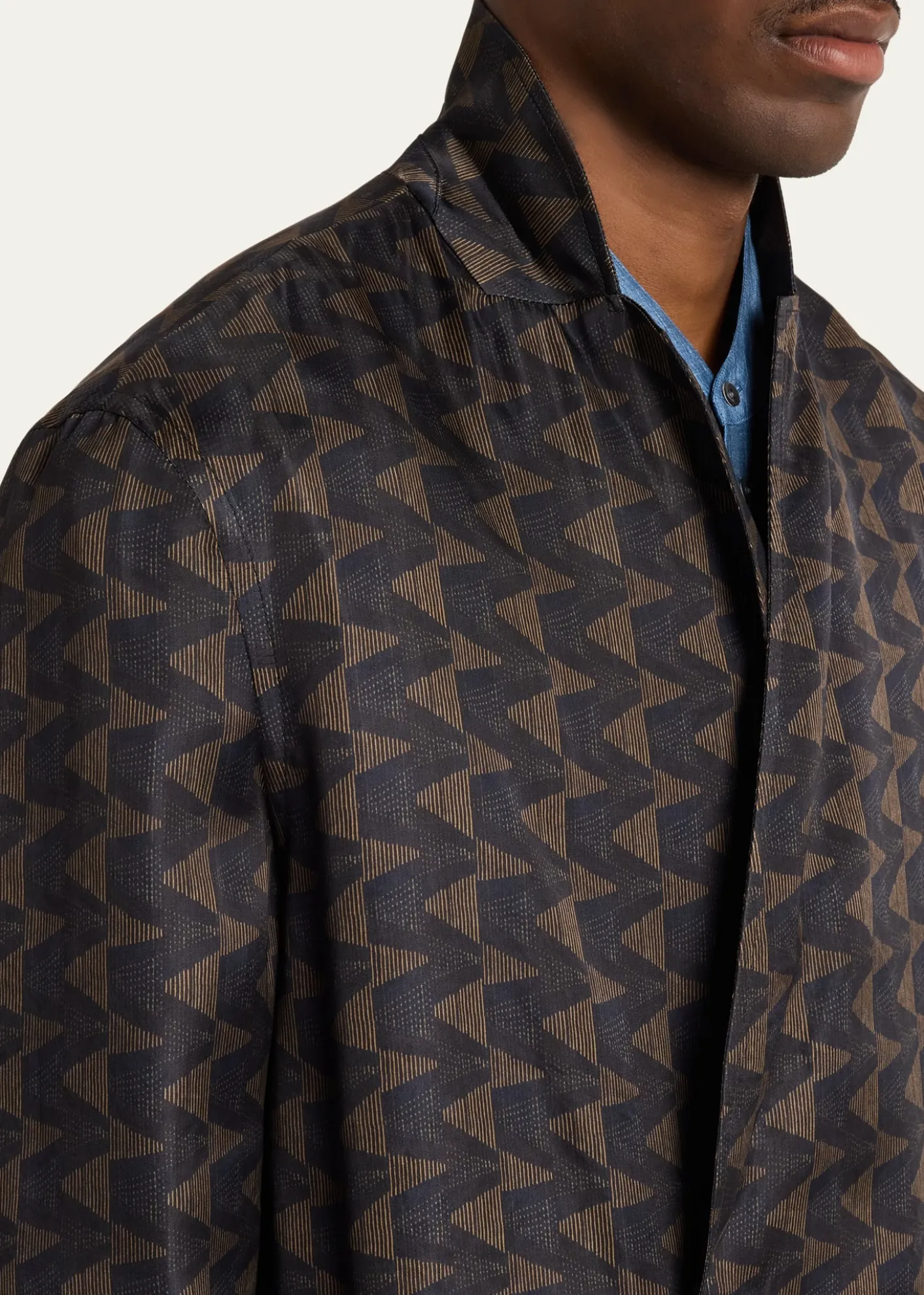 Giorgio ArmaniGeometric Single-Breasted Jacket