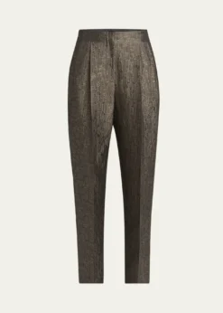 Giorgio ArmaniGeo Silk Jacquard Tapered-Leg Trousers