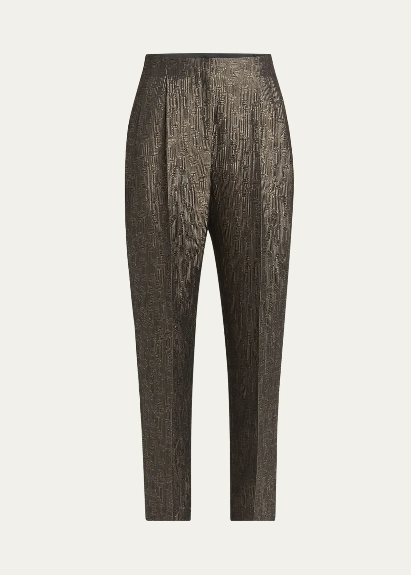 Giorgio ArmaniGeo Silk Jacquard Tapered-Leg Trousers