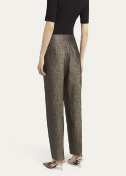 Giorgio ArmaniGeo Silk Jacquard Tapered-Leg Trousers