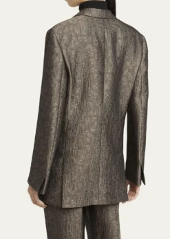 Giorgio ArmaniGeo Silk Jacquard Single-Breasted Blazer