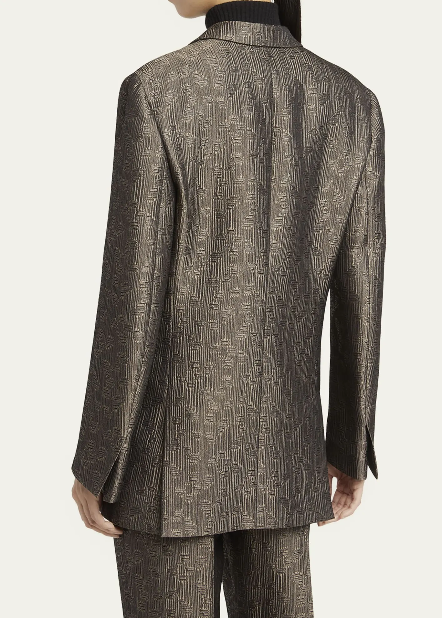 Giorgio ArmaniGeo Silk Jacquard Single-Breasted Blazer