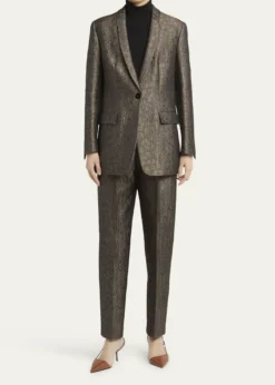 Giorgio ArmaniGeo Silk Jacquard Single-Breasted Blazer