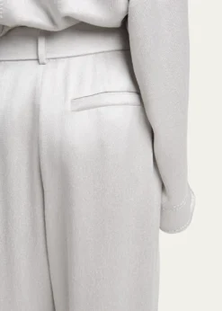 Giorgio ArmaniHammered Satin Pleated Straight-Leg Trousers