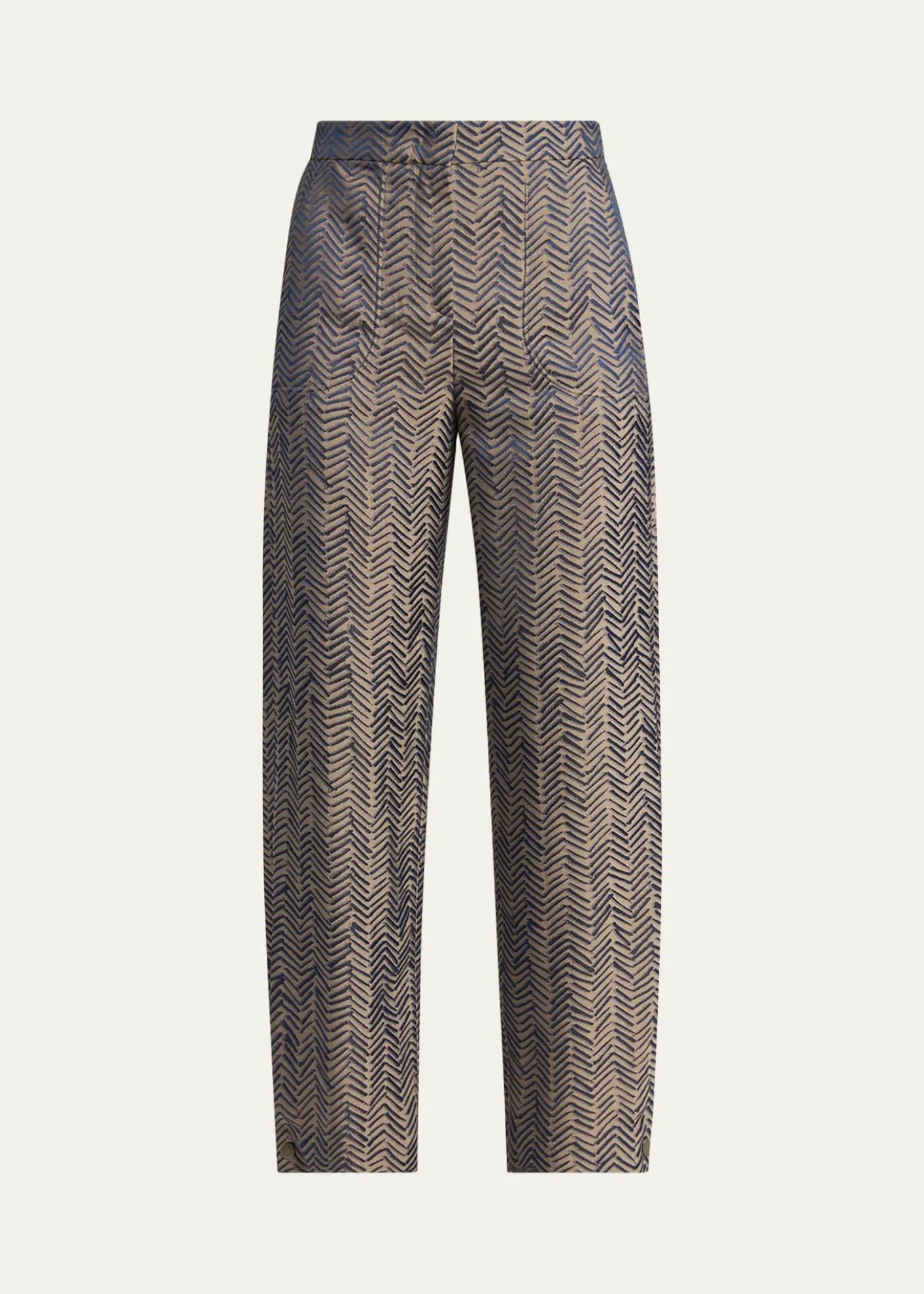 Giorgio ArmaniHerringbone Jacquard Straight-Leg Ankle Trousers