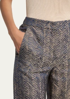 Giorgio ArmaniHerringbone Jacquard Straight-Leg Ankle Trousers