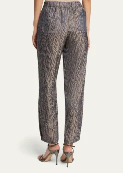 Giorgio ArmaniHerringbone Jacquard Straight-Leg Ankle Trousers