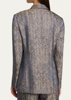 Giorgio ArmaniHerringbone Jacquard Single-Breasted Jacket