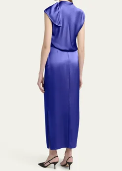 Giorgio ArmaniHigh-Neck Double Silk Satin Gown