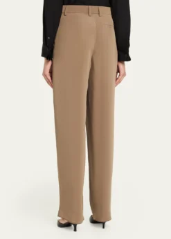Giorgio ArmaniHigh-Rise Pleated Straight-Leg Trousers