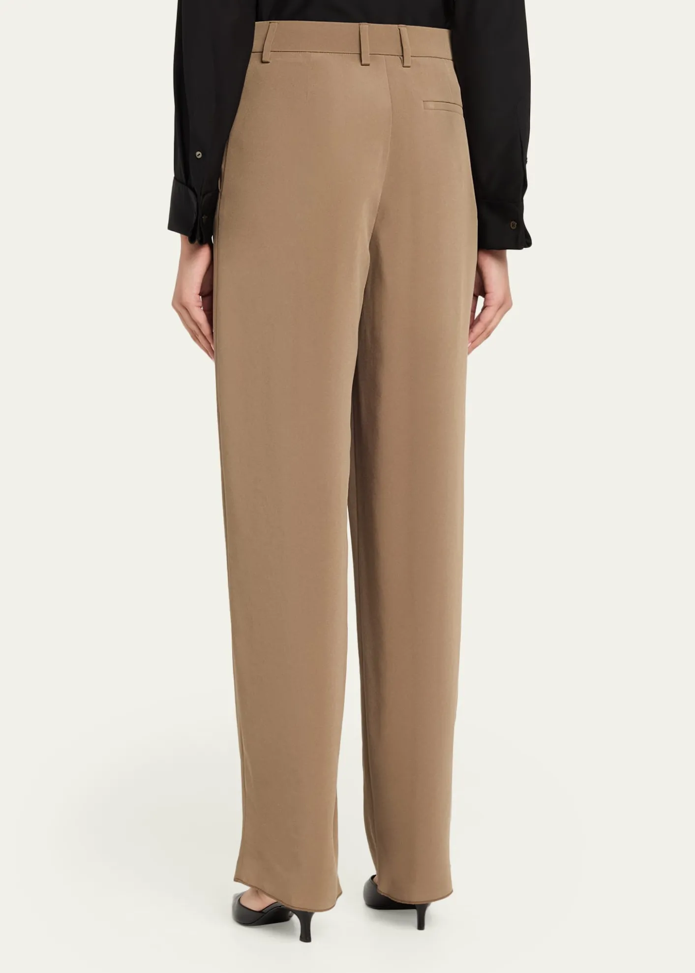 Giorgio ArmaniHigh-Rise Pleated Straight-Leg Trousers
