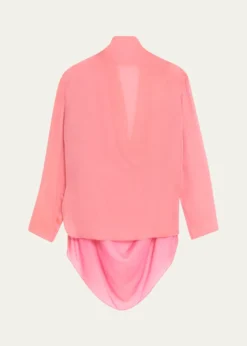 Giorgio ArmaniIridescent Chiffon Cowl Backless Tunic