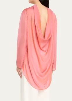 Giorgio ArmaniIridescent Chiffon Cowl Backless Tunic