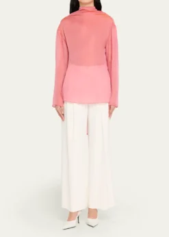 Giorgio ArmaniIridescent Chiffon Cowl Backless Tunic