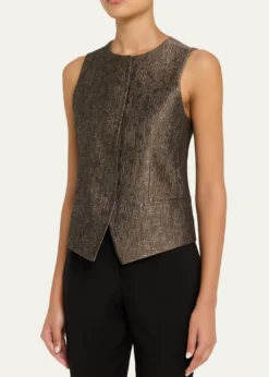 Giorgio ArmaniJacquard Silk-Wool Waistcoat