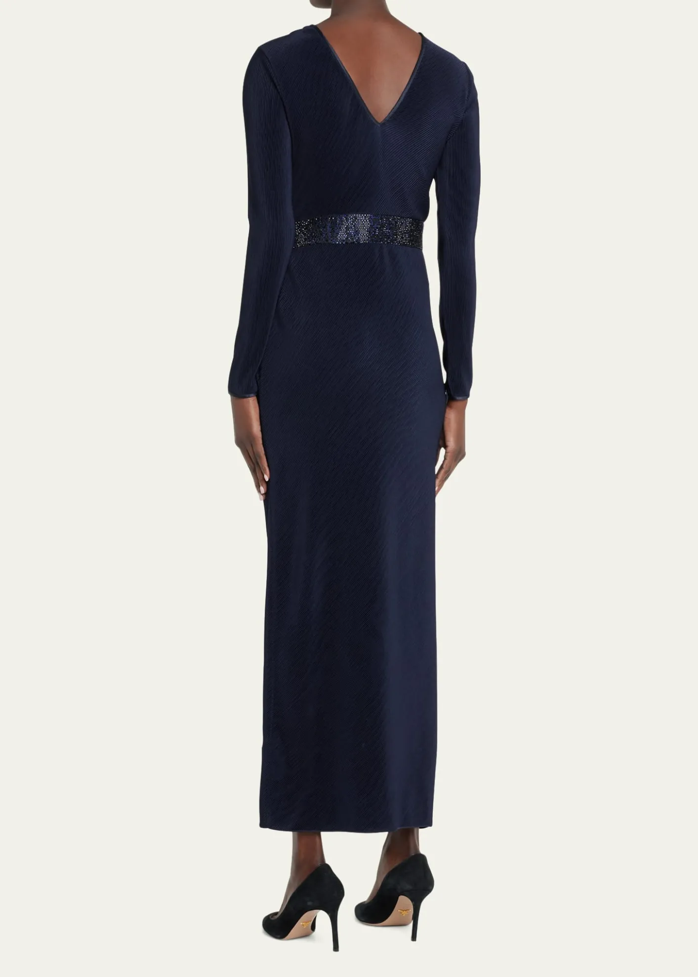 Giorgio ArmaniJersey Dress w/ Beaded Hip Detail