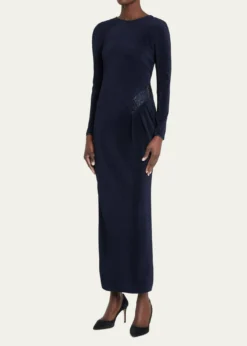 Giorgio ArmaniJersey Dress w/ Beaded Hip Detail