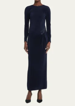 Giorgio ArmaniJersey Dress w/ Beaded Hip Detail