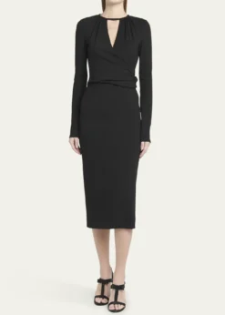 Giorgio ArmaniKeyhole Milano Jersey Sheath Dress