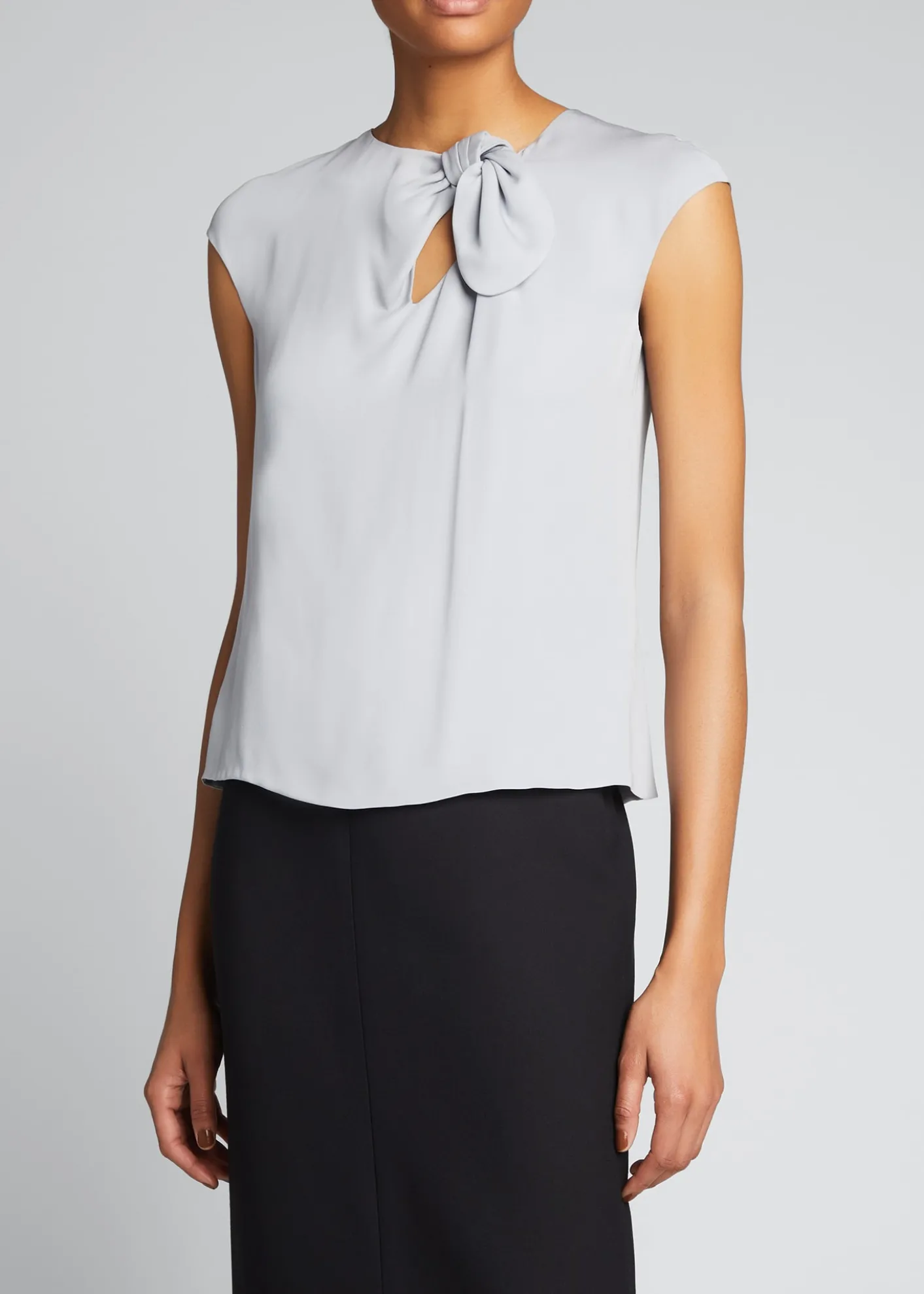 Giorgio ArmaniKnot Keyhole Silk Blouse