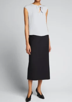 Giorgio ArmaniKnot Keyhole Silk Blouse