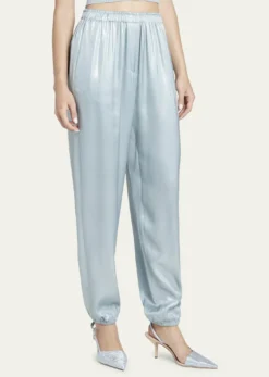 Giorgio ArmaniLaminated Viscose Satin Jogger Pants