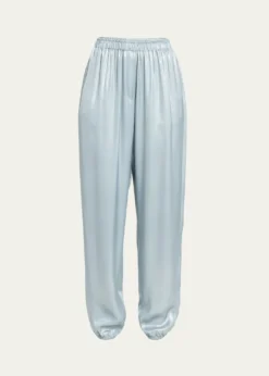 Giorgio ArmaniLaminated Viscose Satin Jogger Pants