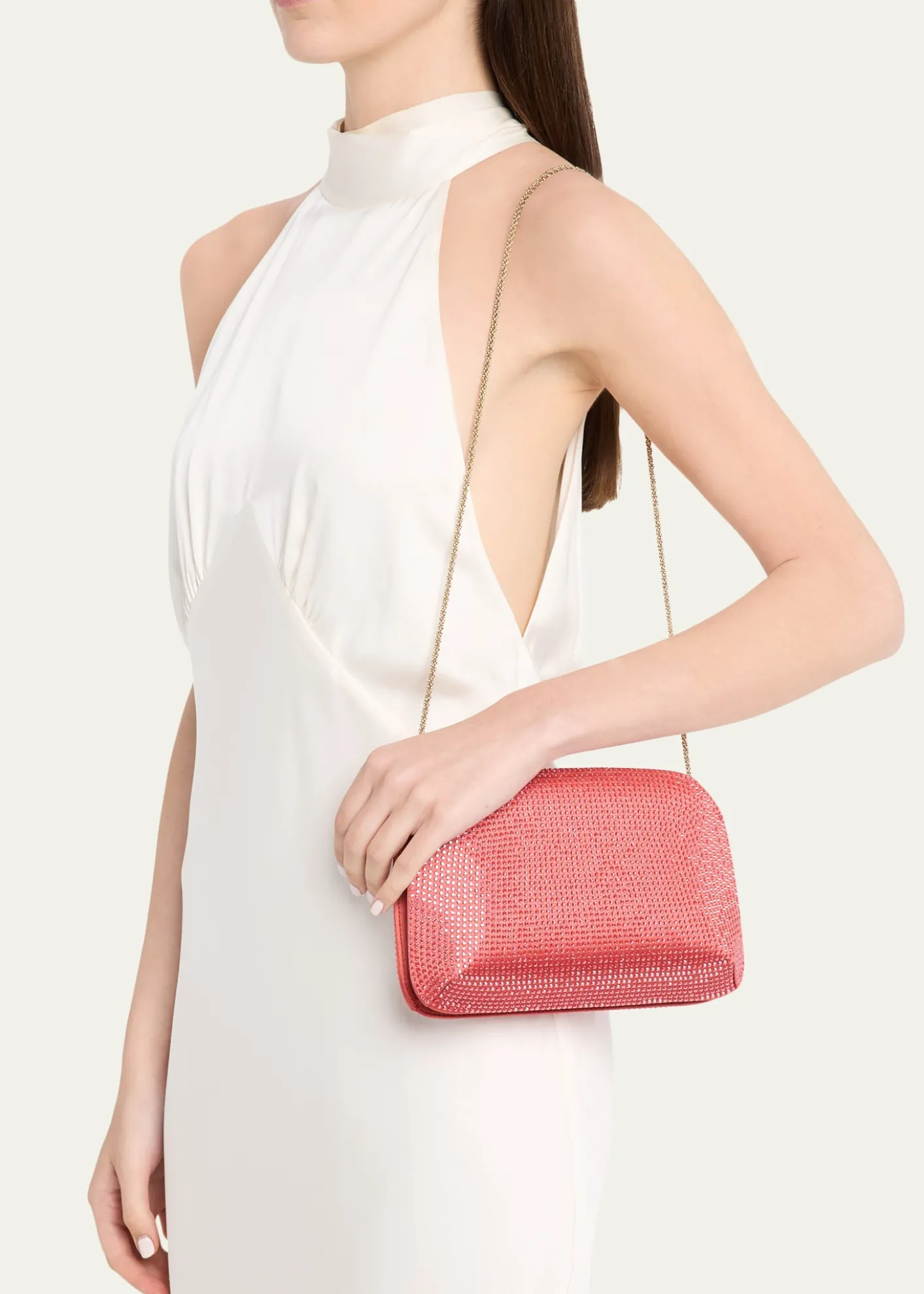 Giorgio ArmaniLa Prima Satin & Rhinestone Clutch Bag