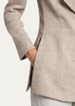 Giorgio ArmaniLinen Crepe Double-Breasted Jacket