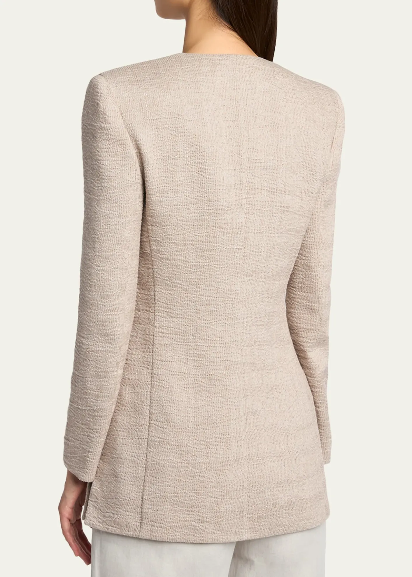 Giorgio ArmaniLinen Crepe Double-Breasted Jacket