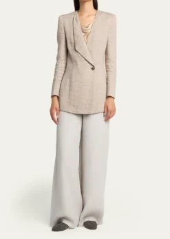 Giorgio ArmaniLinen Crepe Double-Breasted Jacket