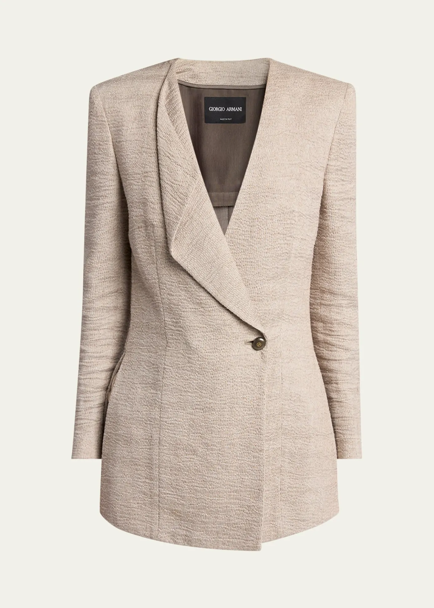 Giorgio ArmaniLinen Crepe Double-Breasted Jacket