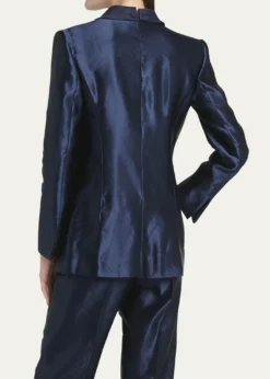 Giorgio ArmaniLinen Silk Single-Button Blazer Jacket