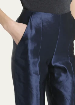 Giorgio ArmaniLinen Silk Straight-Leg Trousers
