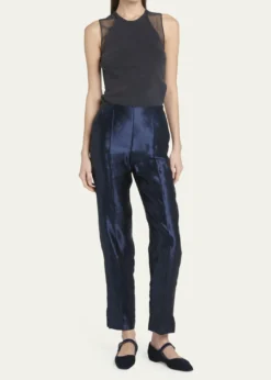 Giorgio ArmaniLinen Silk Straight-Leg Trousers