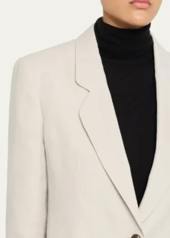 Giorgio ArmaniLinen Single-Breasted Blazer Jacket