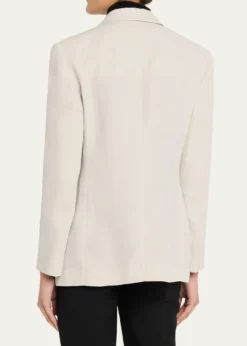 Giorgio ArmaniLinen Single-Breasted Blazer Jacket