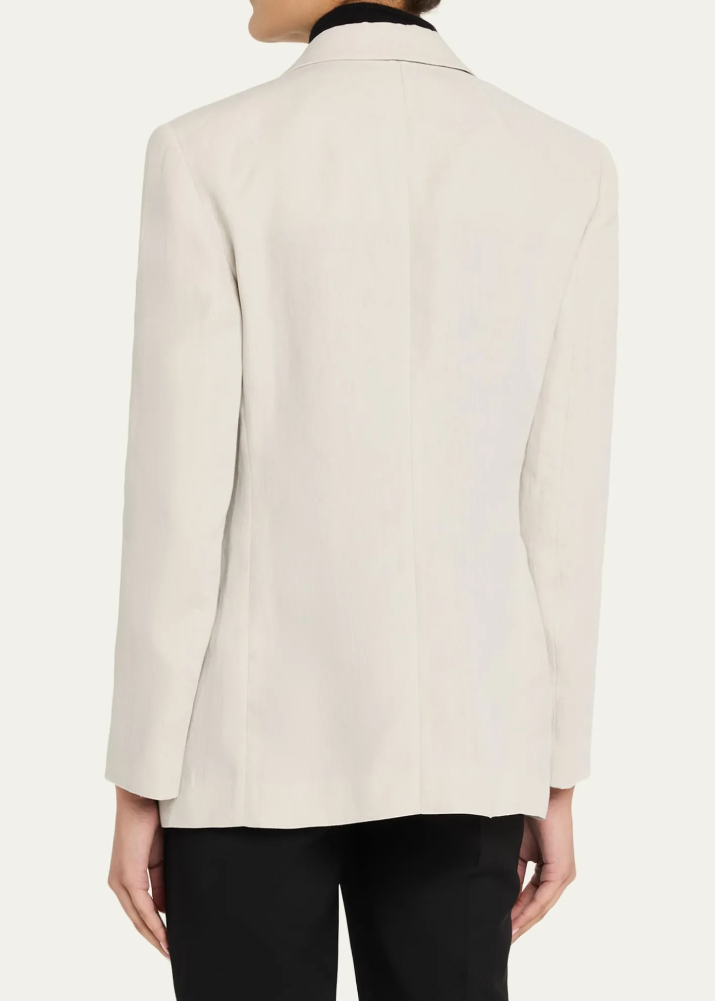 Giorgio ArmaniLinen Single-Breasted Blazer Jacket
