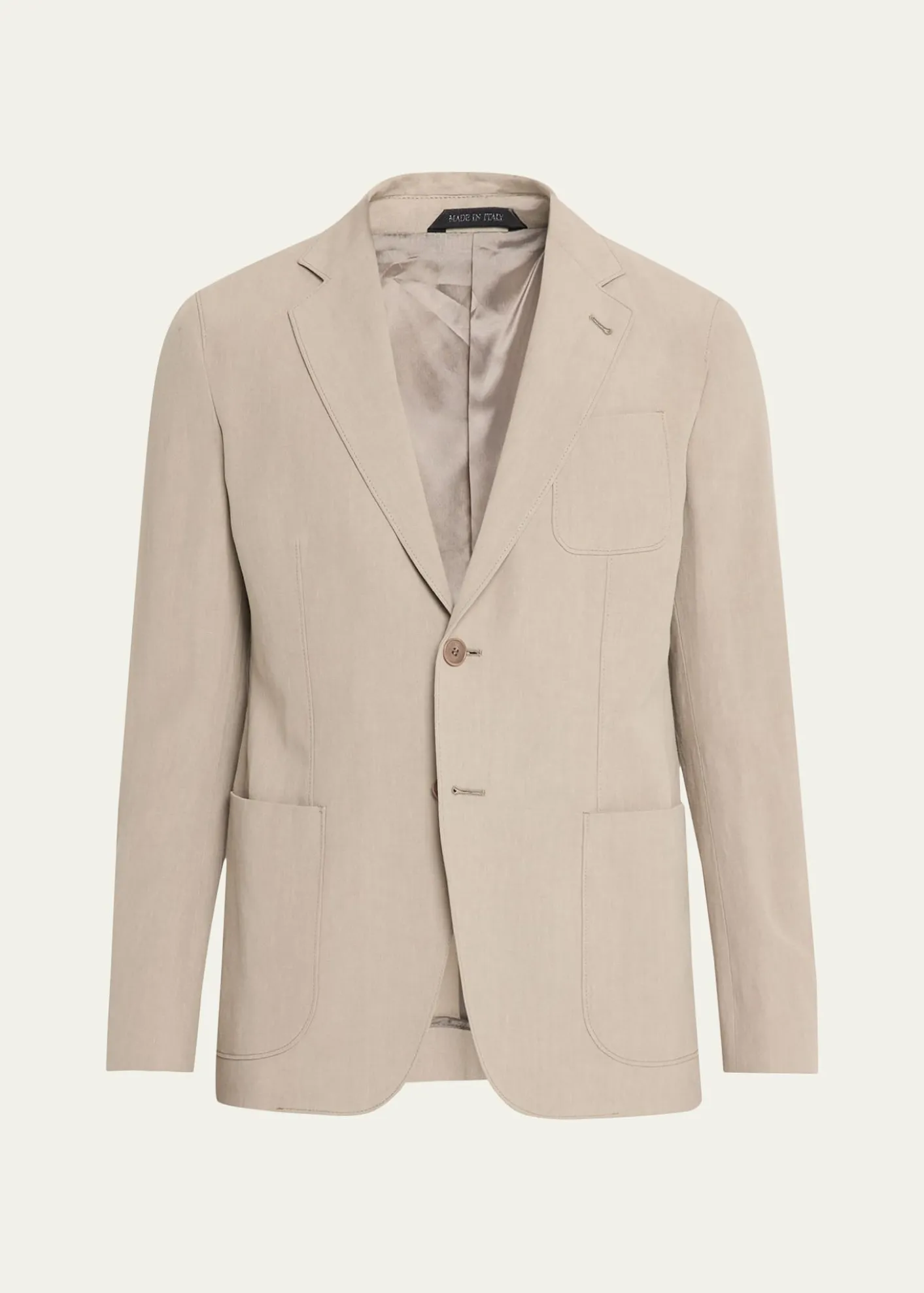 Giorgio ArmaniLinen Single-Breasted Jacket