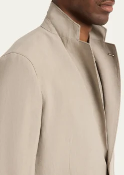 Giorgio ArmaniLinen Single-Breasted Jacket