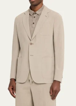 Giorgio ArmaniLinen Single-Breasted Jacket