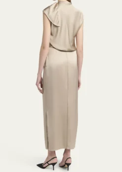 Giorgio ArmaniLong Cowl-Neck Double Satin Dress