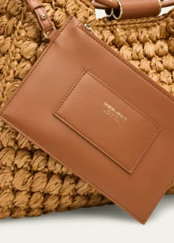 Giorgio ArmaniMedium Raffia Shopping Tote Bag