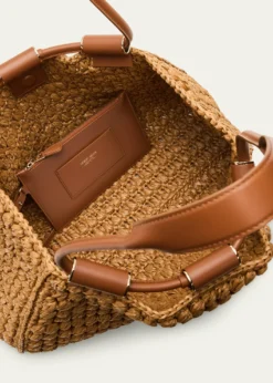 Giorgio ArmaniMedium Raffia Shopping Tote Bag