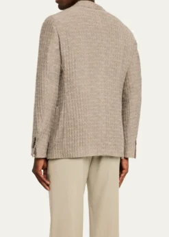 Giorgio ArmaniMen's Cashmere-Silk Deconstructed Chevron Blazer