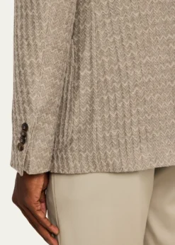 Giorgio ArmaniMen's Cashmere-Silk Deconstructed Chevron Blazer